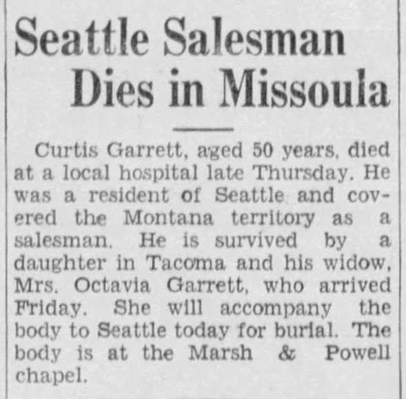 Curtis Garrett - Death